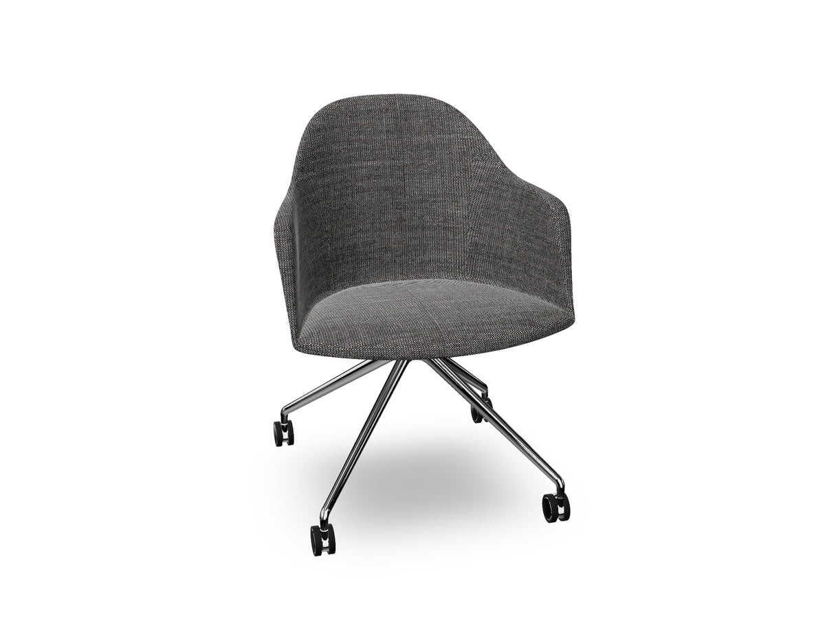 Cila fully upholstered Armchair With Fixed Trestle Base