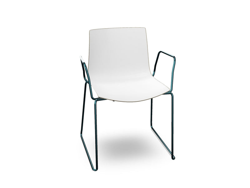 Catifa 46 Polypropylene Bi-Color Sled Base Chair Side/Dining Arper 