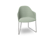 Cila Fully Upholstered Armchair With Sled Base Chairs Arper 