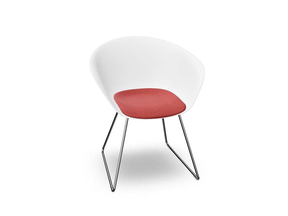 Duna 02 Sled Base Chair With Seat Cushion Chairs Arper 