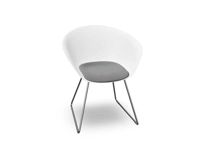 Duna 02 Sled Base Chair With Seat Cushion Chairs Arper 
