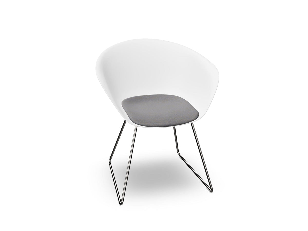 Duna 02 Sled Base Chair With Seat Cushion Chairs Arper 