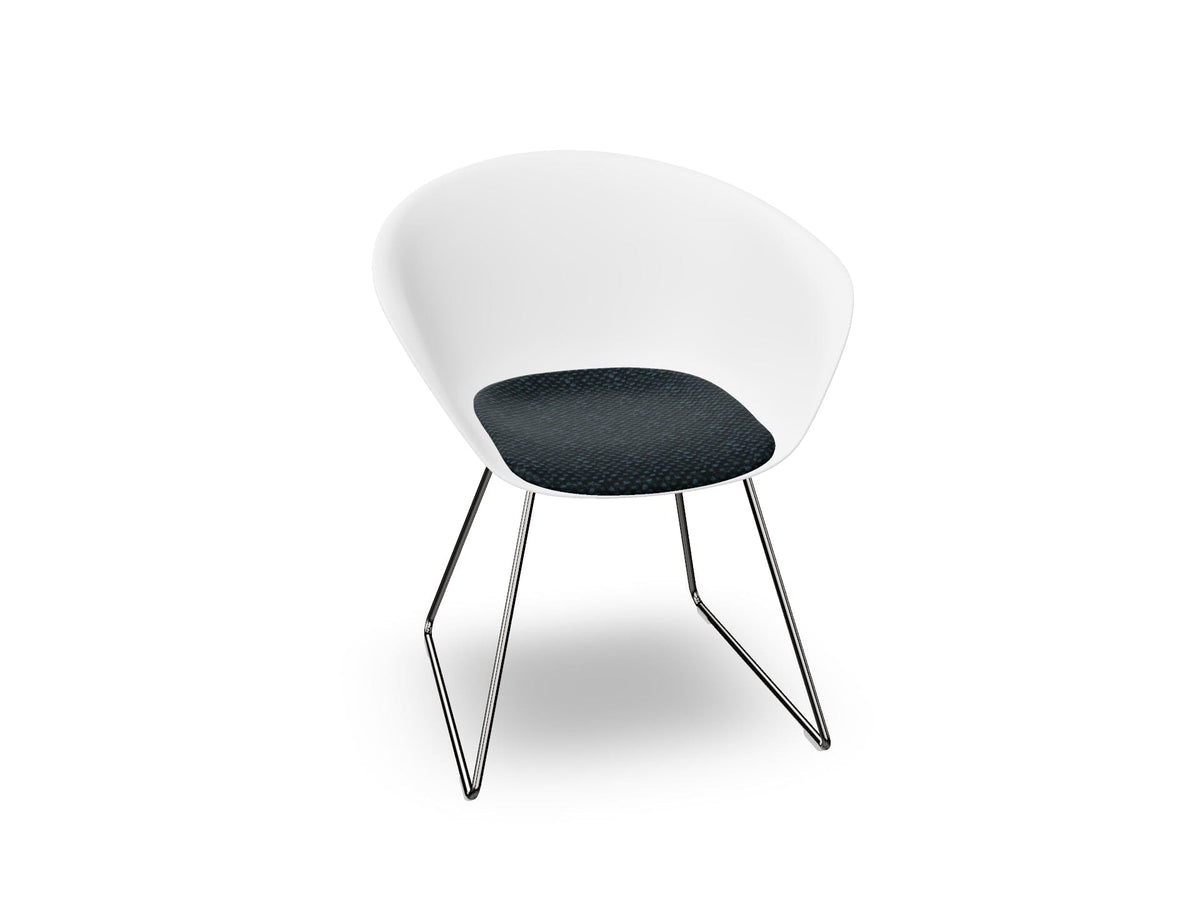 Duna 02 Sled Base Chair With Seat Cushion Chairs Arper 
