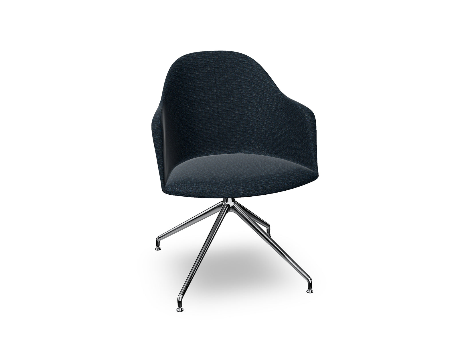 Cila Fully Upholstered Armchair With Swivel Trestle Base