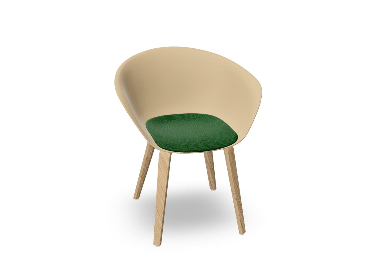 Duna 02 Wood Leg Chair With Seat Cushion Chairs Arper 