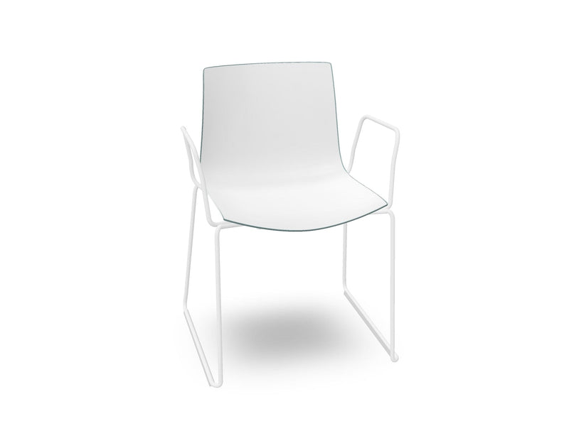Catifa 46 Polypropylene Bi-Color Sled Base Chair Side/Dining Arper 