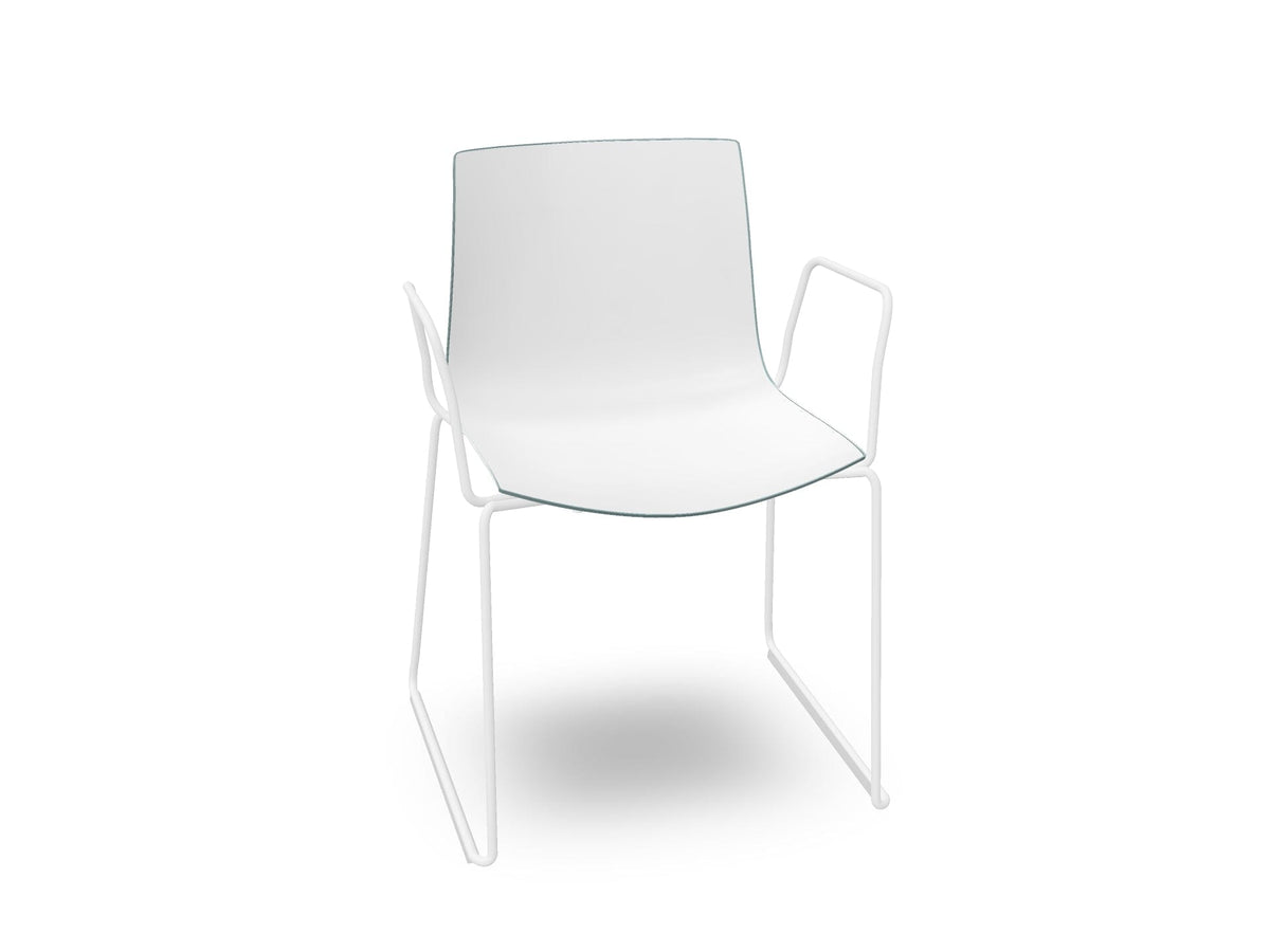 Catifa 46 Polypropylene Bi-Color Sled Base Chair Side/Dining Arper 