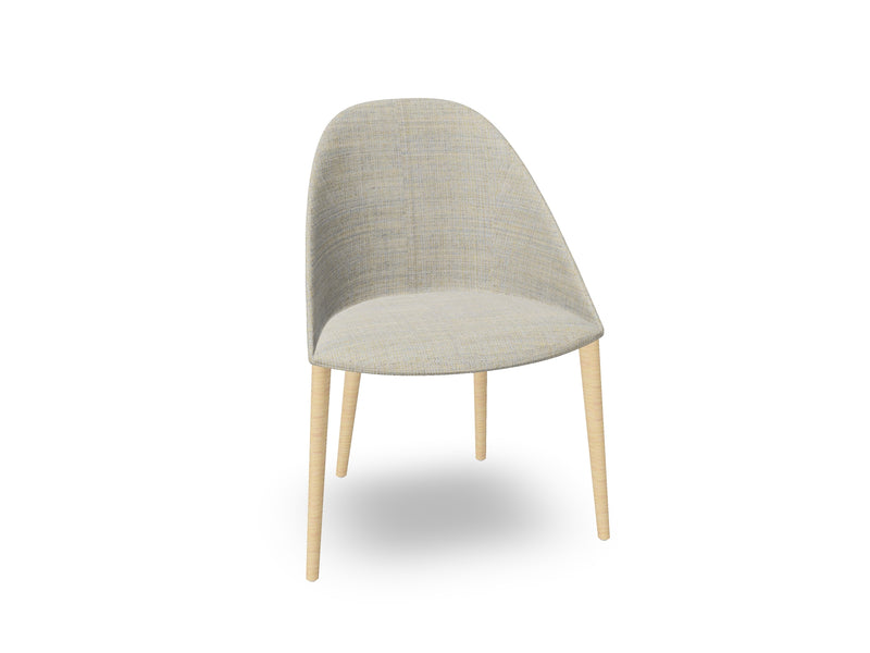 Cila Fully Upholstered Chair With Timber Oak Four-leg Base