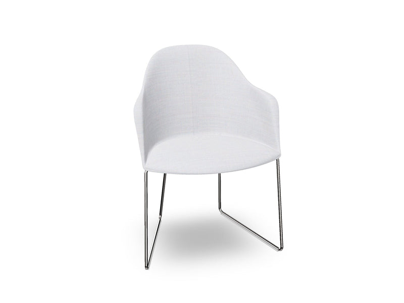 Cila Fully Upholstered Armchair With Sled Base Chairs Arper 