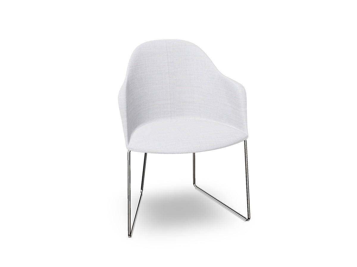 Cila Fully Upholstered Armchair With Sled Base