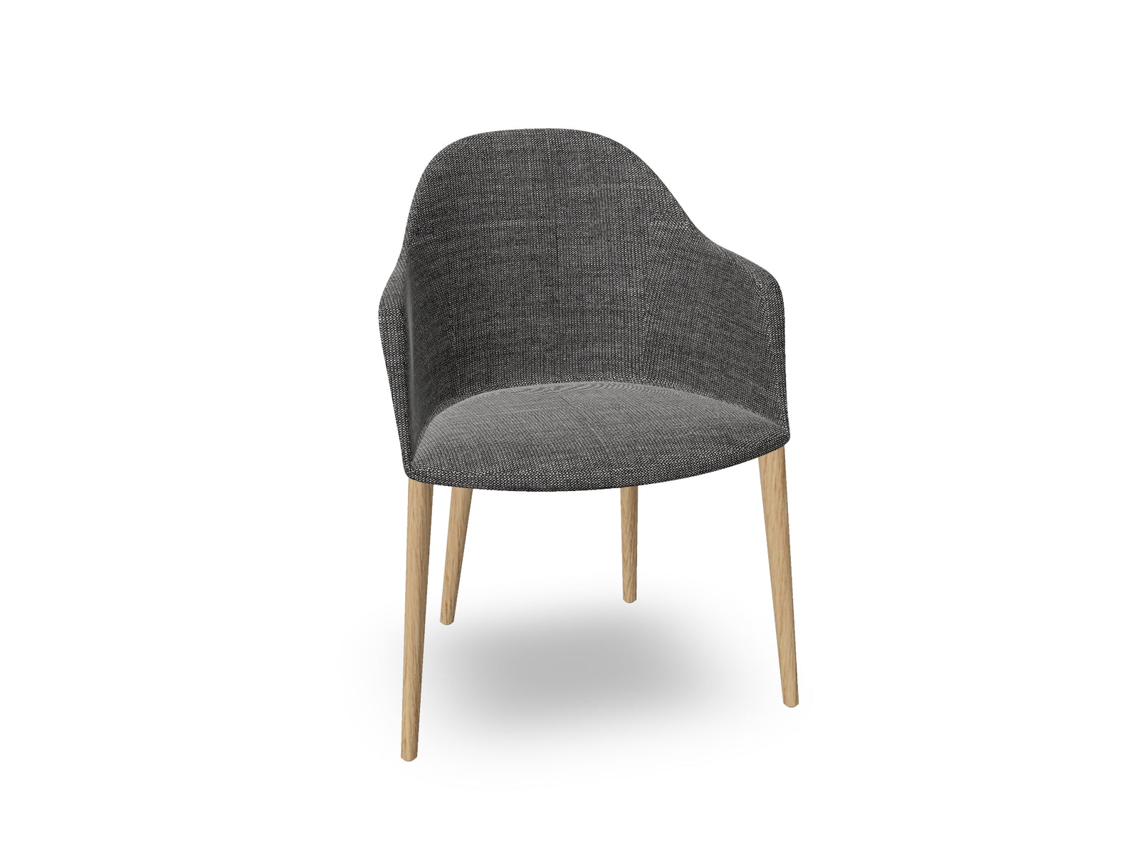 Cila Fully Upholstered Armchair with Timber Oak Four-leg Base