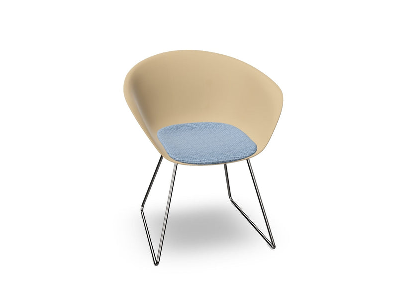 Duna 02 Sled Base Chair With Seat Cushion Chairs Arper 
