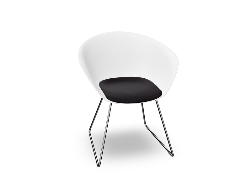 Duna 02 Sled Base Chair With Seat Cushion Chairs Arper 