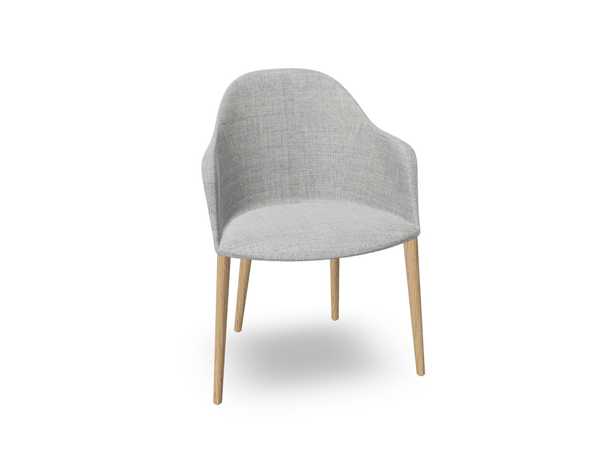 Cila Fully Upholstered Armchair with Timber Oak Four-leg Base