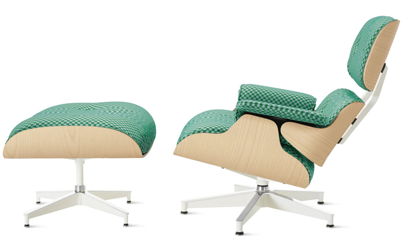 Eames Lounge Chair and Ottoman in White Ash