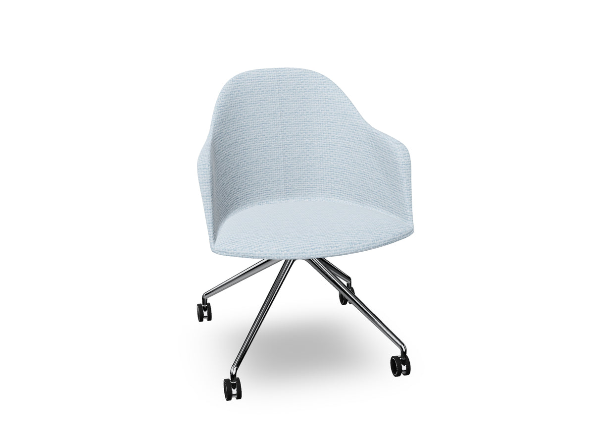 Cila fully upholstered Armchair With Fixed Trestle Base