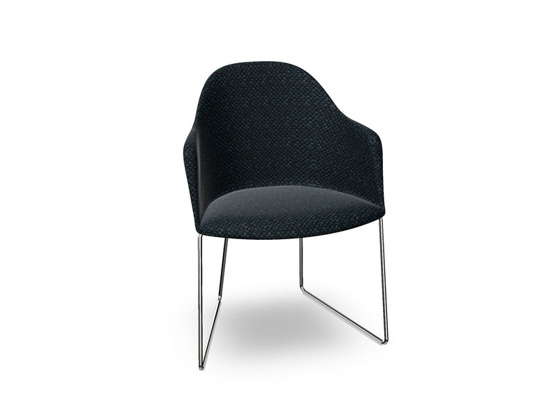 Cila Fully Upholstered Armchair With Sled Base Chairs Arper 