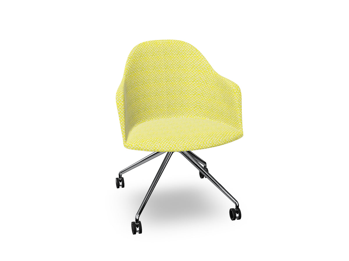 Cila fully upholstered Armchair With Fixed Trestle Base