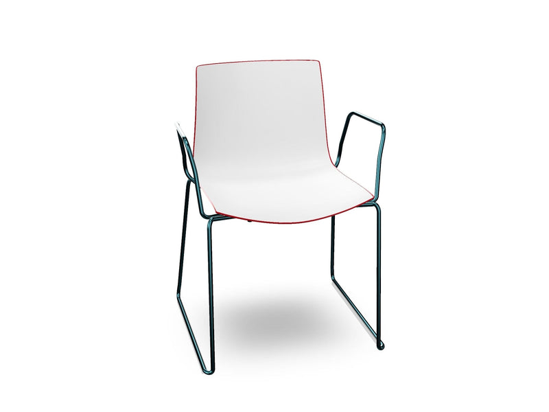 Catifa 46 Polypropylene Bi-Color Sled Base Chair Side/Dining Arper 