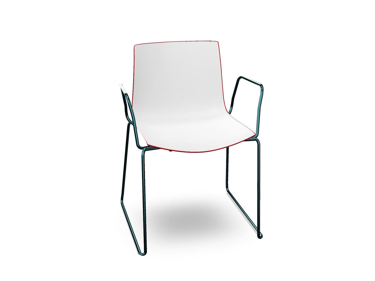 Catifa 46 Polypropylene Bi-Color Sled Base Chair Side/Dining Arper 