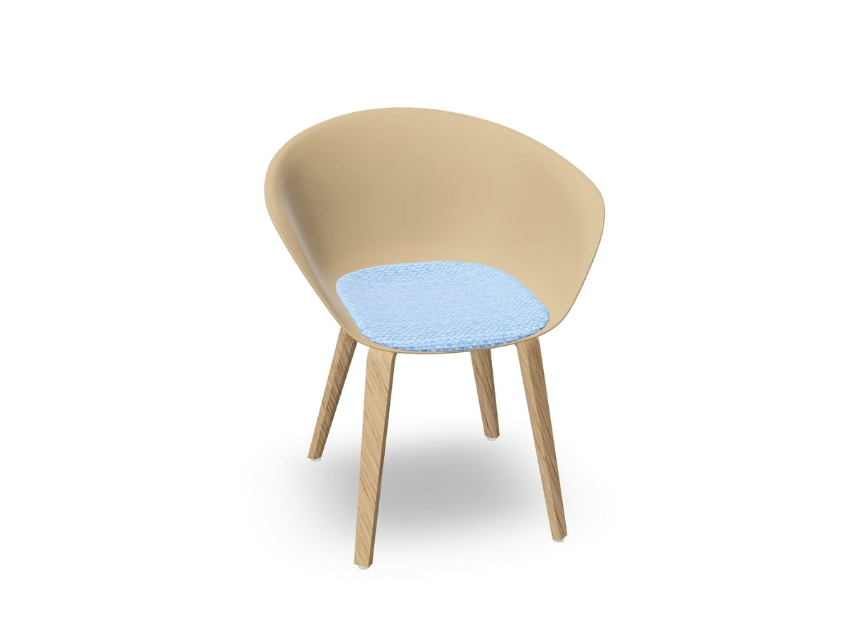 Duna 02 Wood Leg Chair With Seat Cushion Chairs Arper 