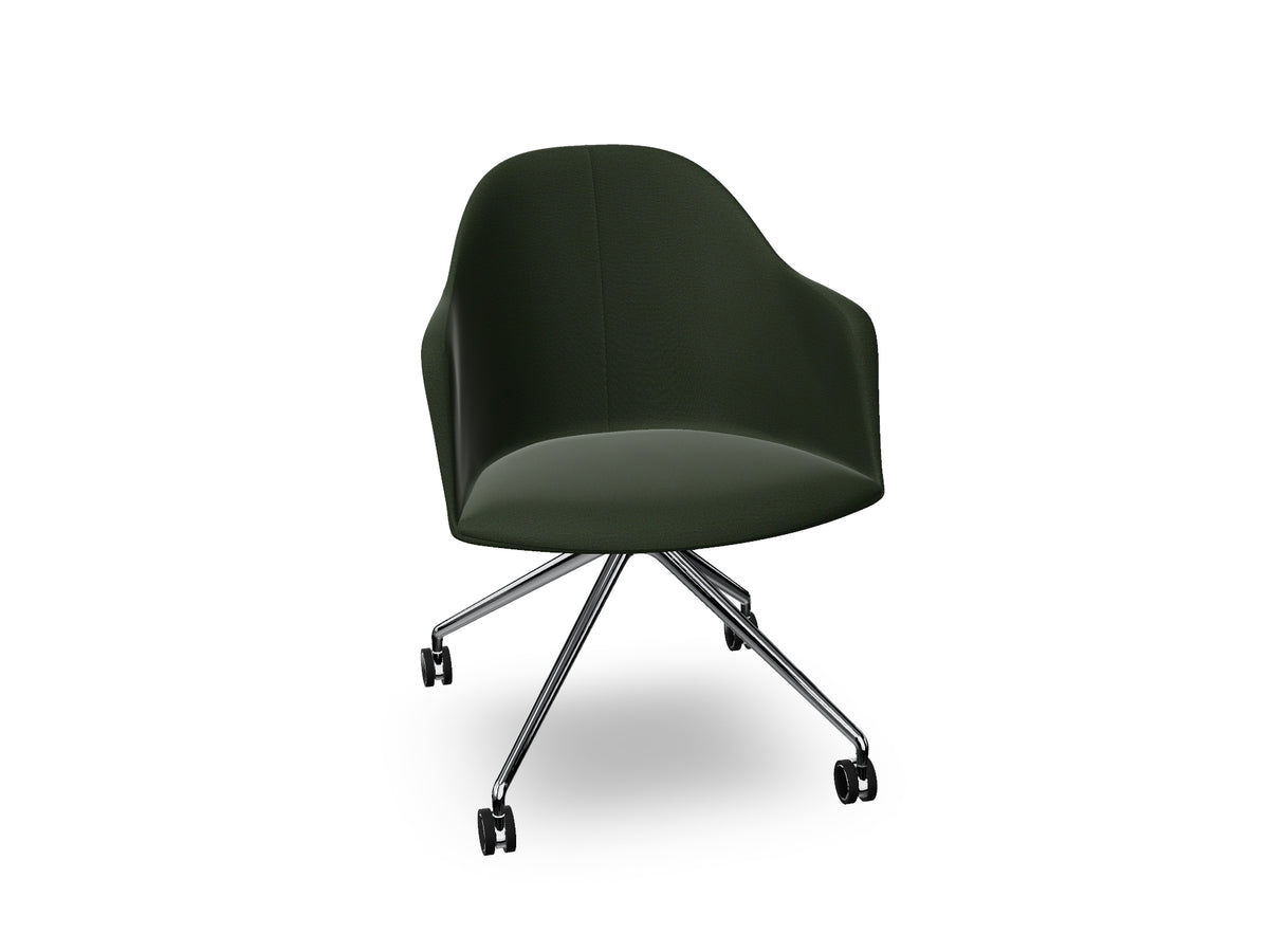 Cila fully upholstered Armchair With Fixed Trestle Base
