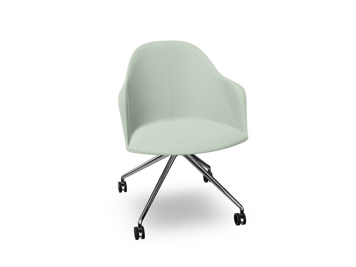 Cila fully upholstered Armchair With Fixed Trestle Base