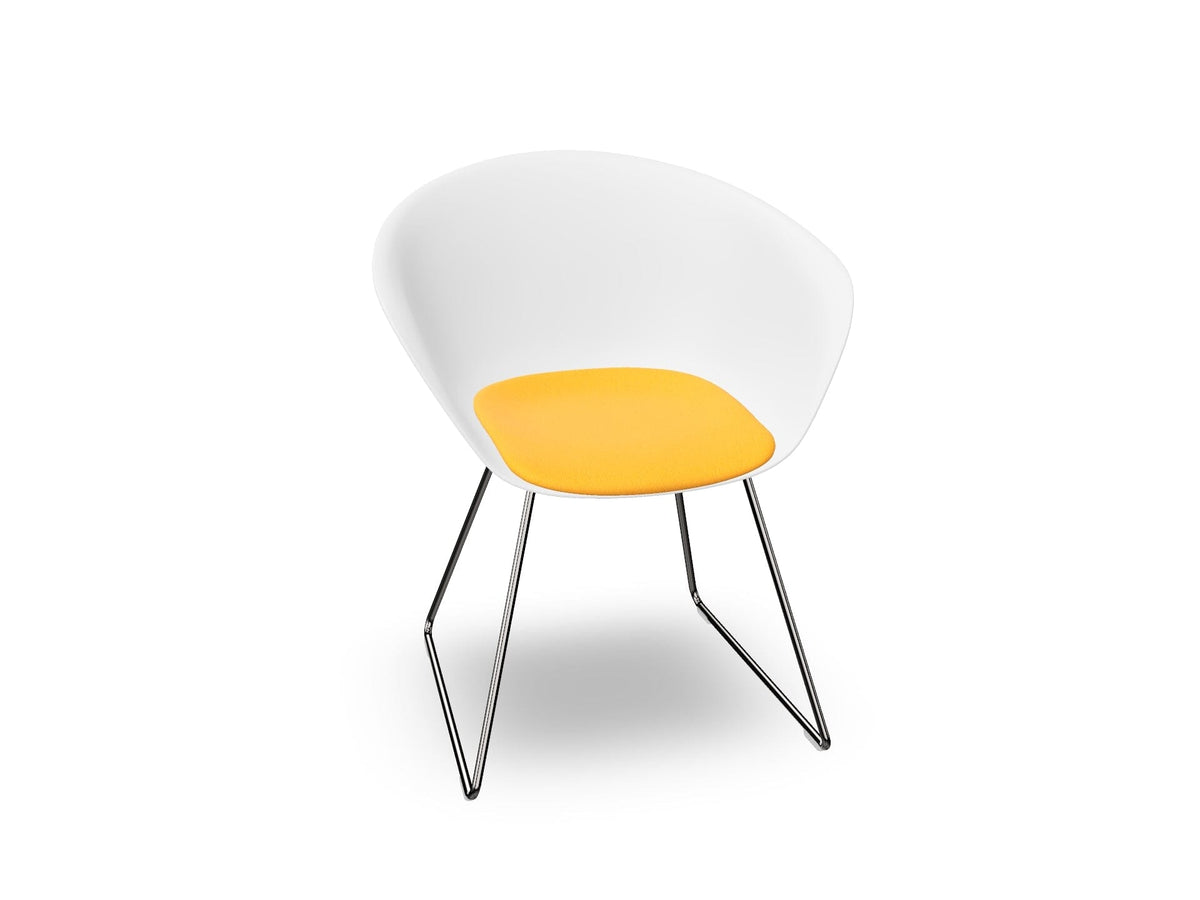Duna 02 Sled Base Chair With Seat Cushion Chairs Arper 