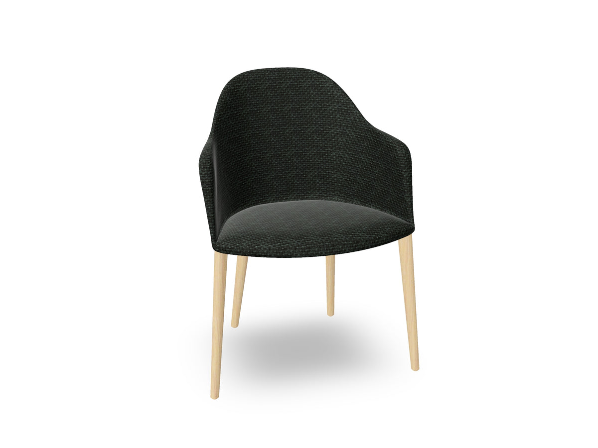Cila Fully Upholstered Armchair with Timber Oak Four-leg Base