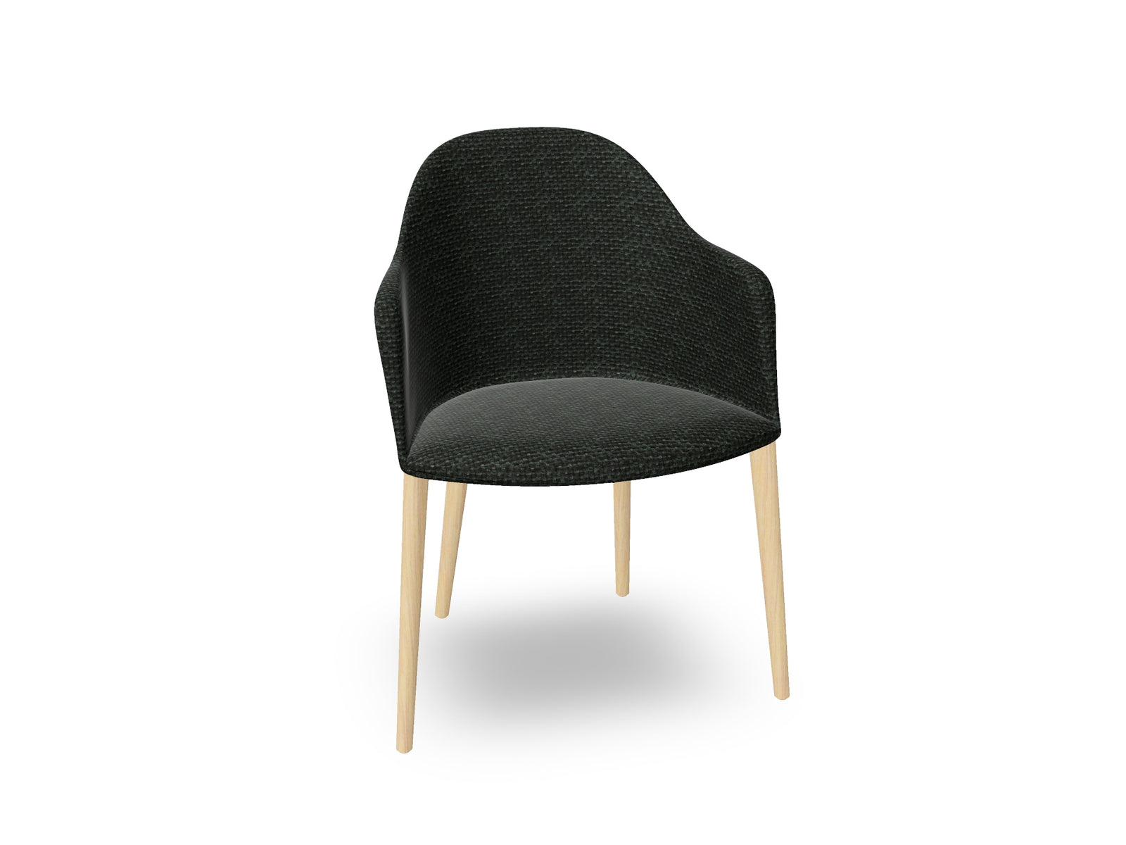Cila Fully Upholstered Armchair with Timber Oak Four-leg Base