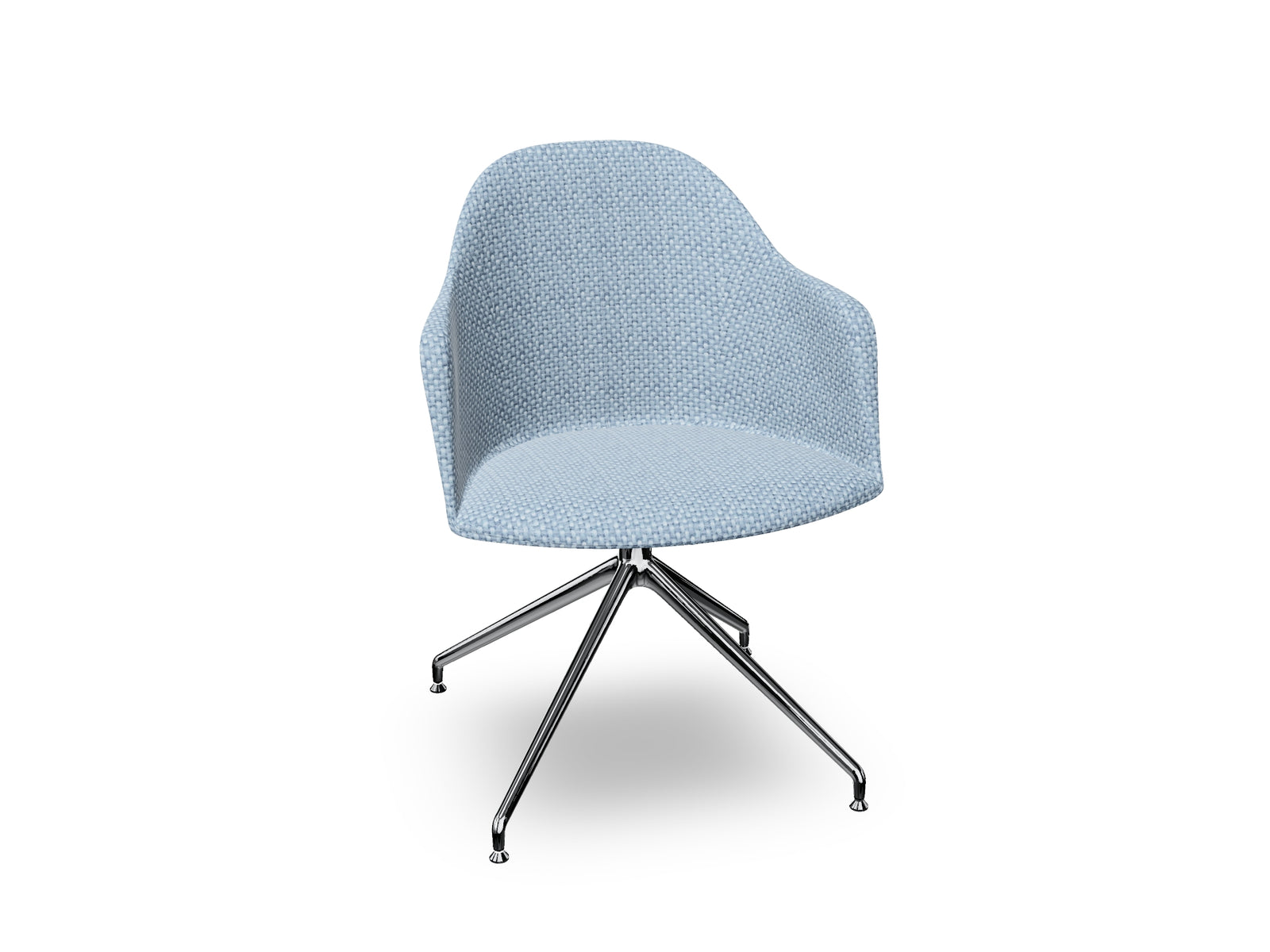 Cila Fully Upholstered Armchair With Swivel Trestle Base