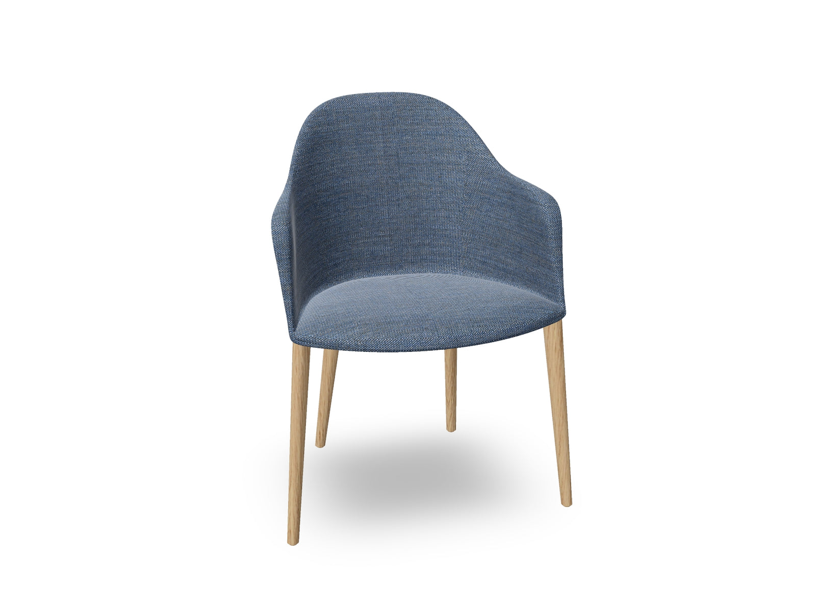 Cila Fully Upholstered Armchair with Timber Oak Four-leg Base