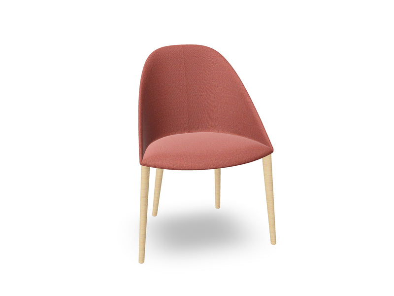 Cila Fully Upholstered Chair With Timber Oak Four-leg Base