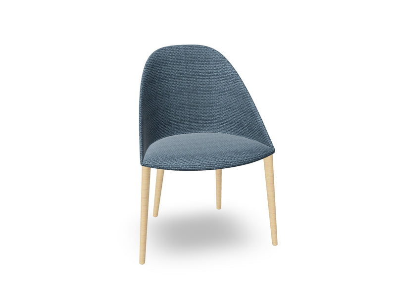 Cila Fully Upholstered Chair With Timber Oak Four-leg Base