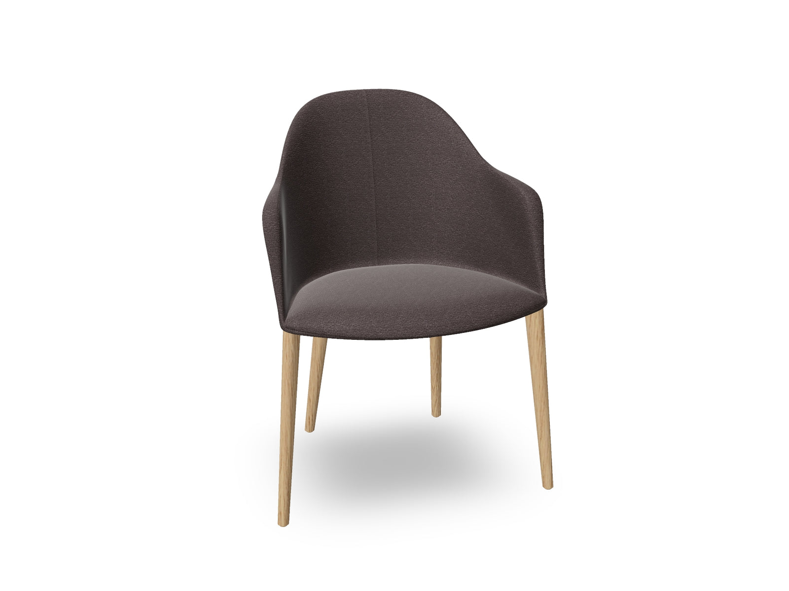 Cila Fully Upholstered Armchair with Timber Oak Four-leg Base