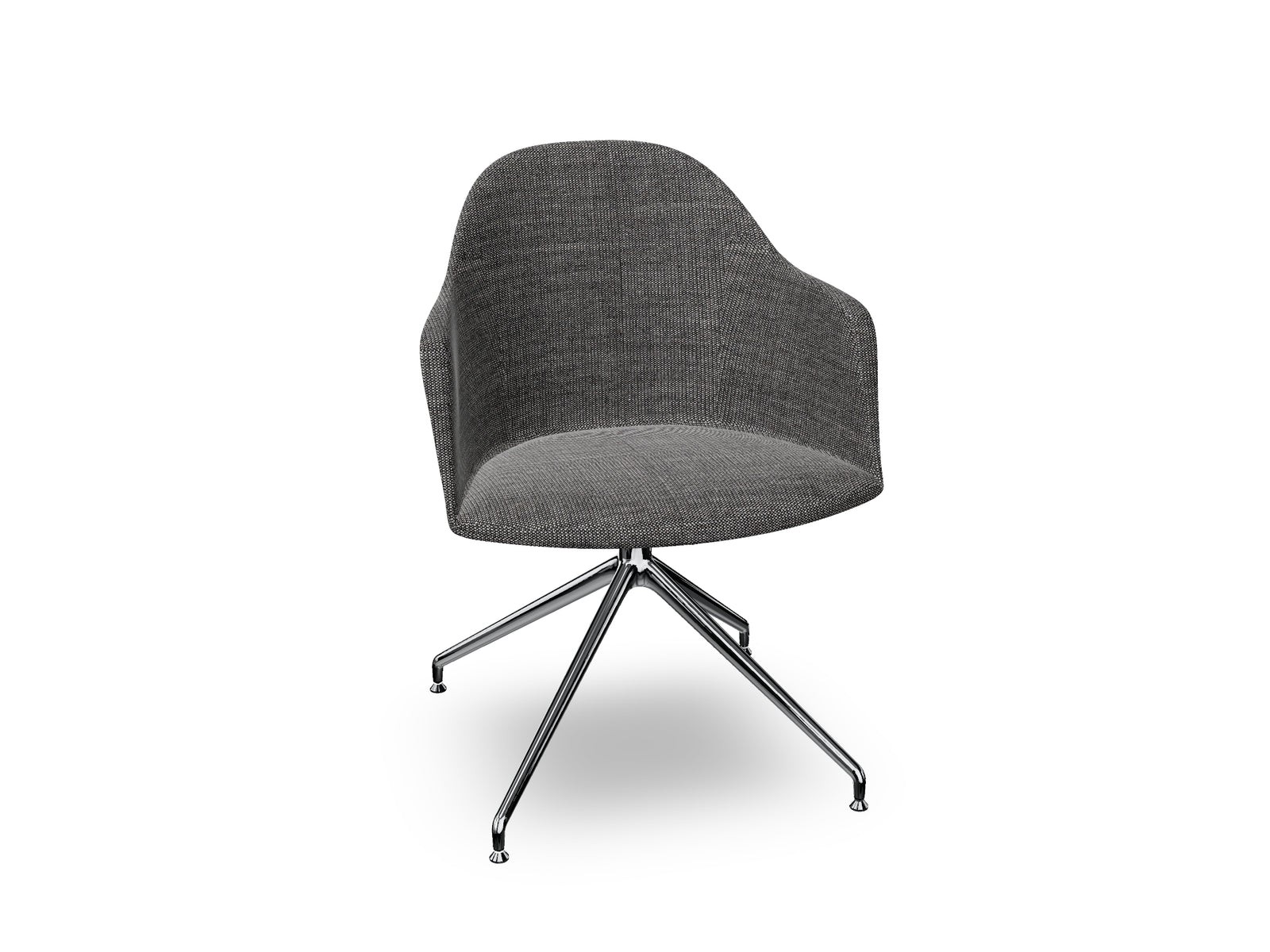 Cila Fully Upholstered Armchair With Swivel Trestle Base