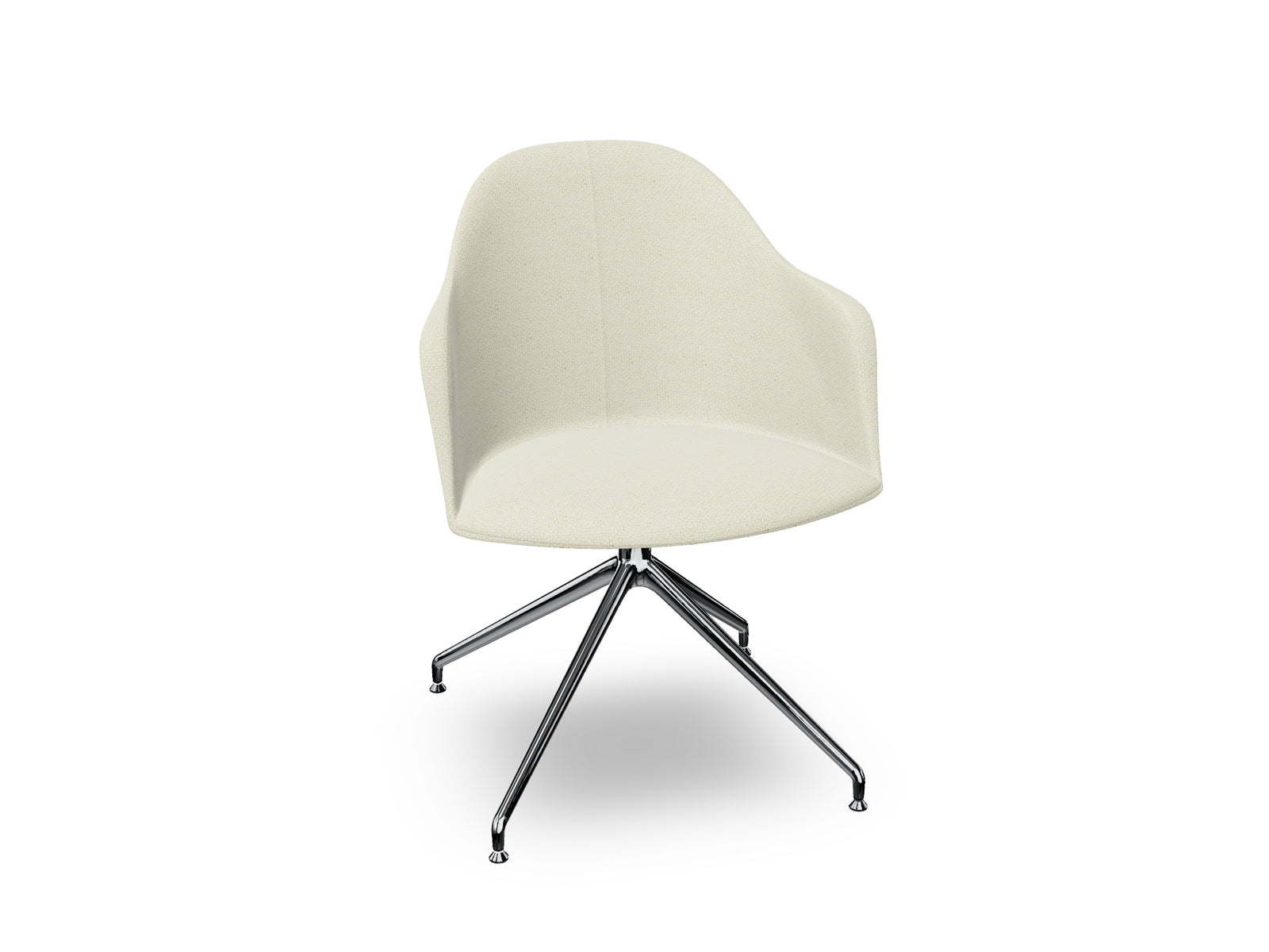 Cila Fully Upholstered Armchair With Swivel Trestle Base