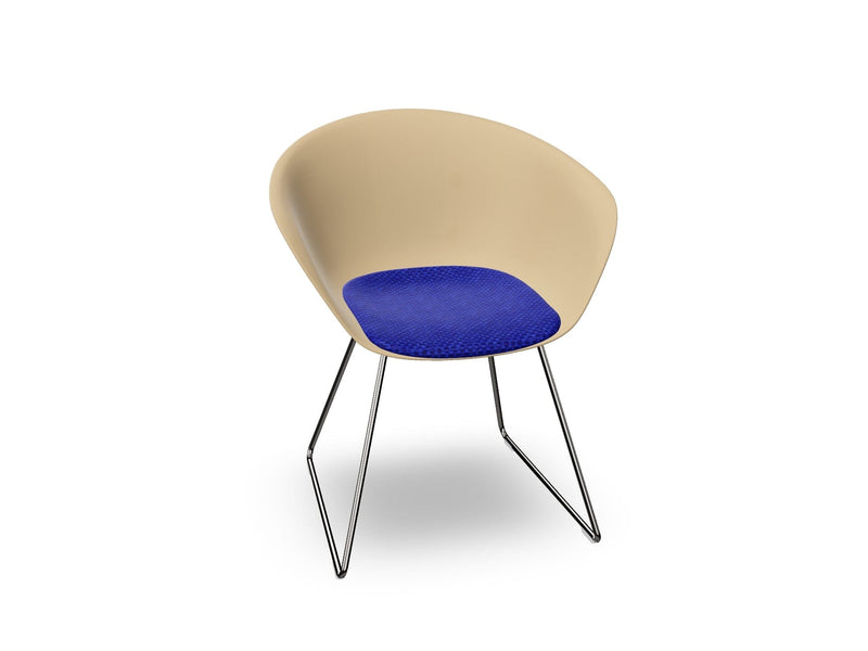 Duna 02 Sled Base Chair With Seat Cushion Chairs Arper 