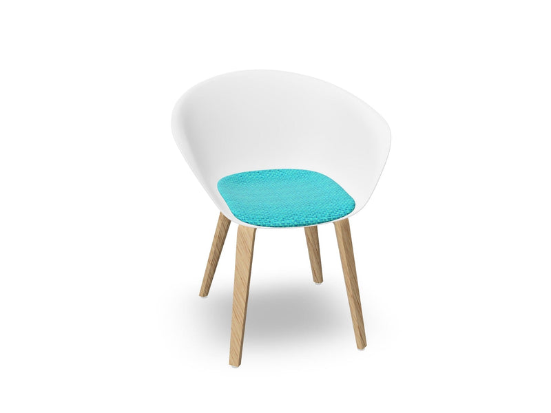 Duna 02 Wood Leg Chair With Seat Cushion Chairs Arper 
