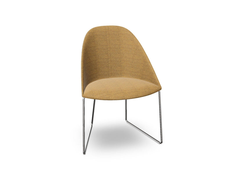 Cila Fully Upholstered Chair With Sled Base Chairs Arper 