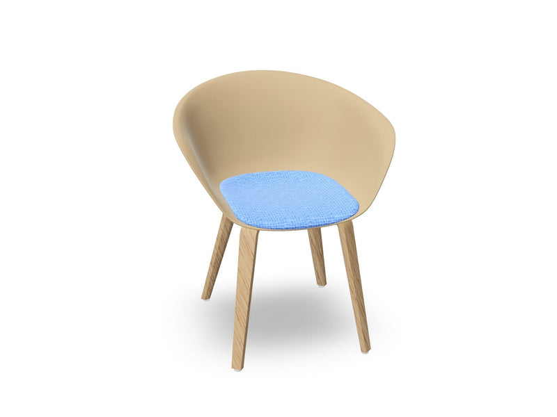 Duna 02 Wood Leg Chair With Seat Cushion Chairs Arper 