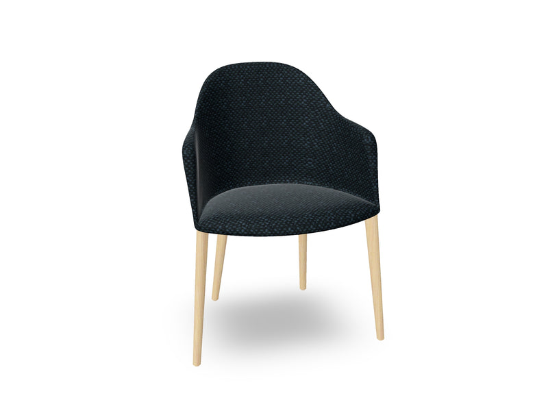 Cila Fully Upholstered Armchair with Timber Oak Four-leg Base
