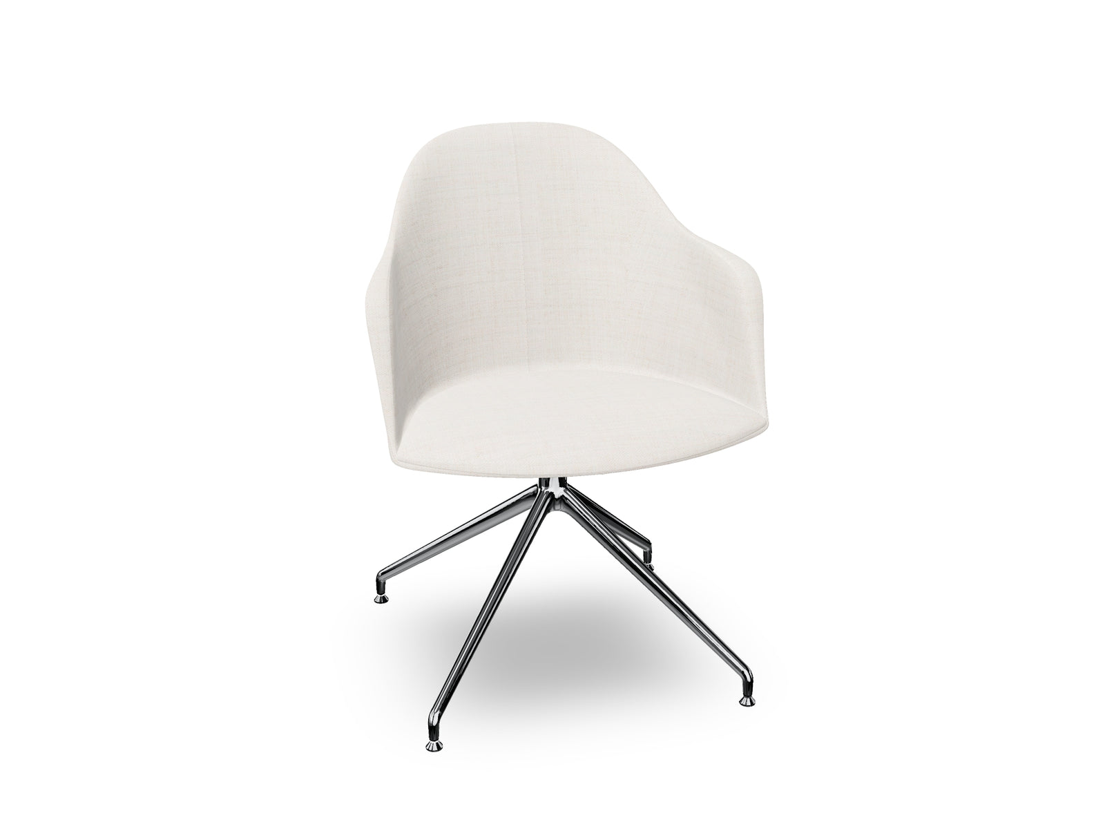 Cila Fully Upholstered Armchair With Swivel Trestle Base