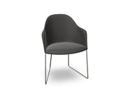 Cila Fully Upholstered Armchair With Sled Base Chairs Arper 