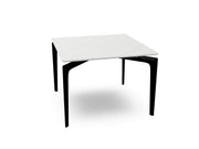 Saul Square Table side/end table Arper 23.6" L - Black base - White Marble top 16.75" 