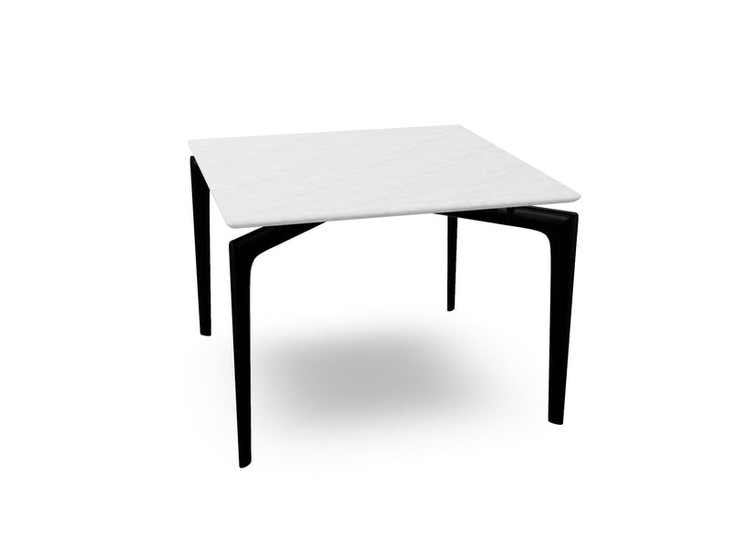 Saul Square Table side/end table Arper 23.6" L - Black base - White Marble top 16.75" 
