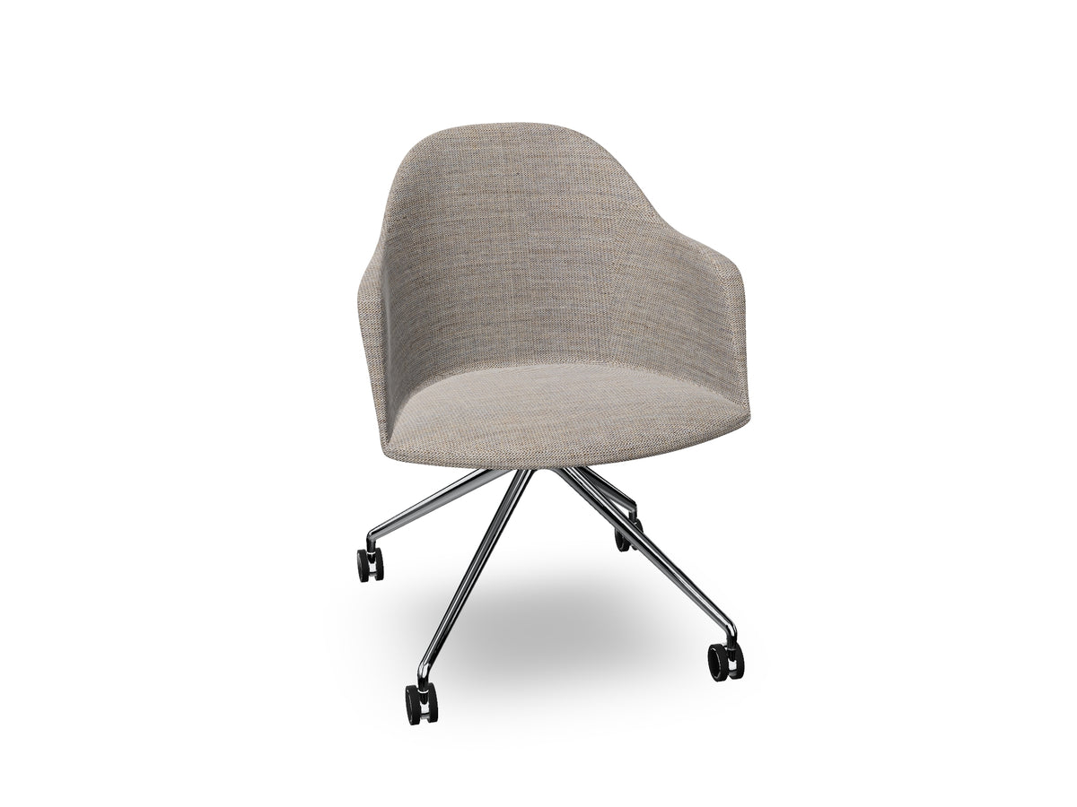 Cila fully upholstered Armchair With Fixed Trestle Base