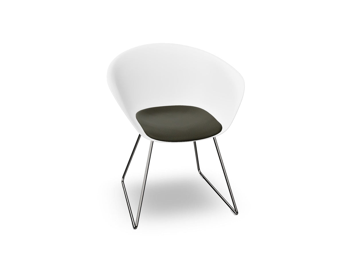 Duna 02 Sled Base Chair With Seat Cushion Chairs Arper 