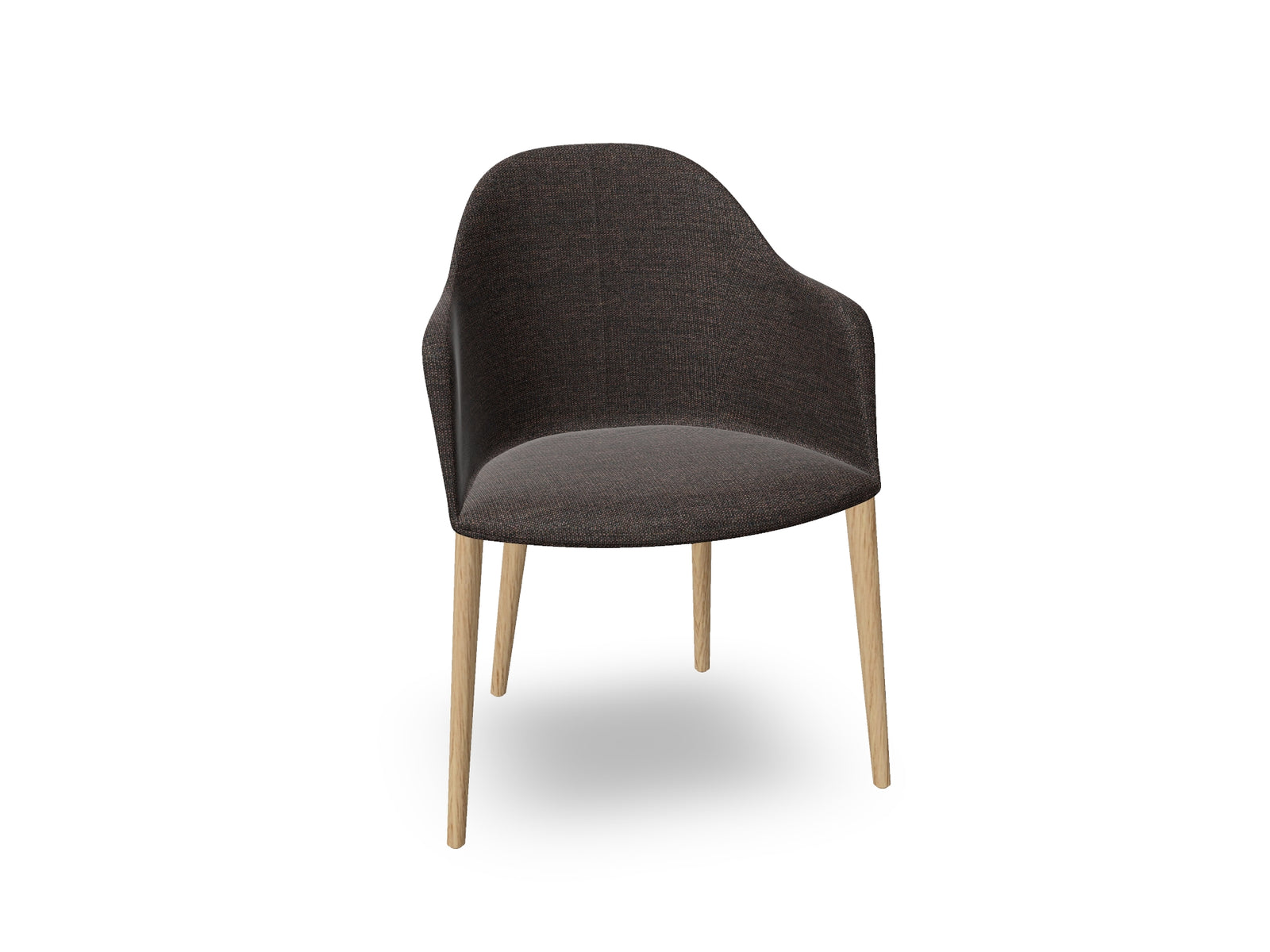 Cila Fully Upholstered Armchair with Timber Oak Four-leg Base