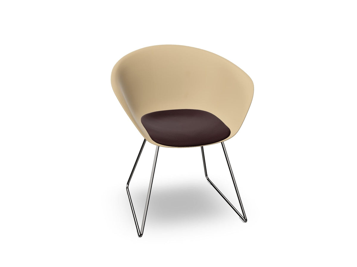 Duna 02 Sled Base Chair With Seat Cushion Chairs Arper 